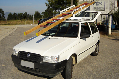 Rack Porta Escada Basculante 1 - Porte Leve - Exemplo Fiat UNO